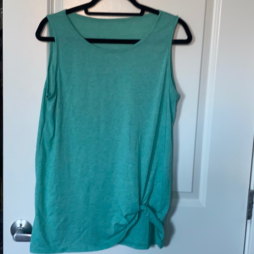 Turquoise extra-long tank top